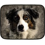 Dog Pet Art Abstract Vintage Double Sided Fleece Blanket (Mini)  35 x27  Blanket Front