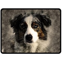 Dog Pet Art Abstract Vintage Fleece Blanket (large)  by Celenk