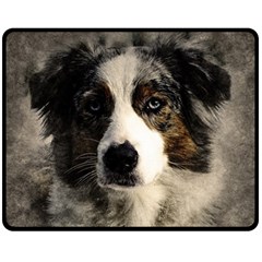 Dog Pet Art Abstract Vintage Double Sided Fleece Blanket (medium)  by Celenk