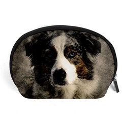 Dog Pet Art Abstract Vintage Accessory Pouches (large)  by Celenk