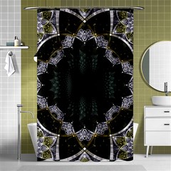 Fractal Aqua Silver Pattern Shower Curtain 48  X 72  (small)  by Celenk