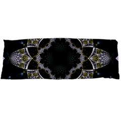 Fractal Aqua Silver Pattern Body Pillow Case Dakimakura (two Sides) by Celenk