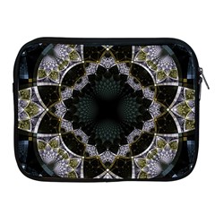 Fractal Aqua Silver Pattern Apple Ipad 2/3/4 Zipper Cases by Celenk