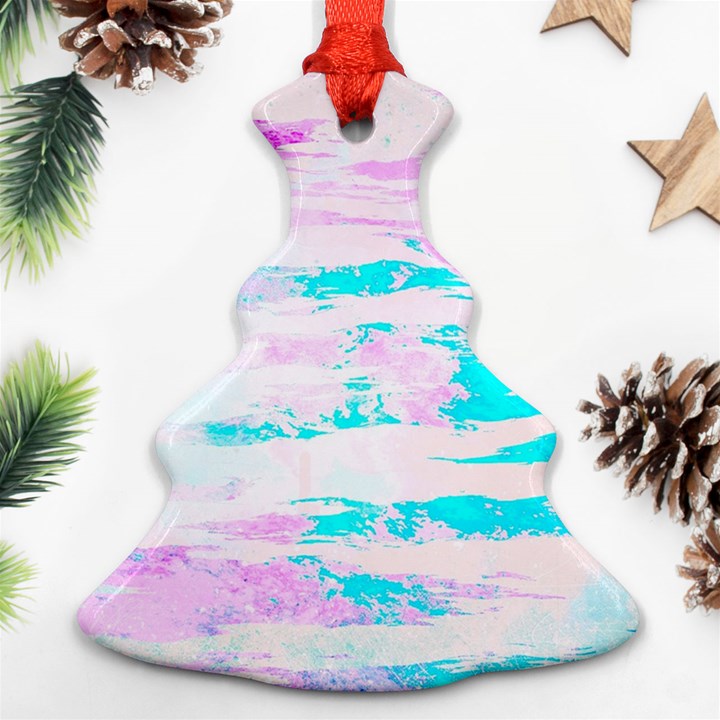 Background Art Abstract Watercolor Christmas Tree Ornament (Two Sides)