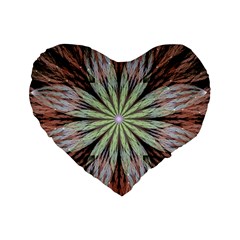 Fractal Floral Fantasy Flower Standard 16  Premium Heart Shape Cushions by Celenk