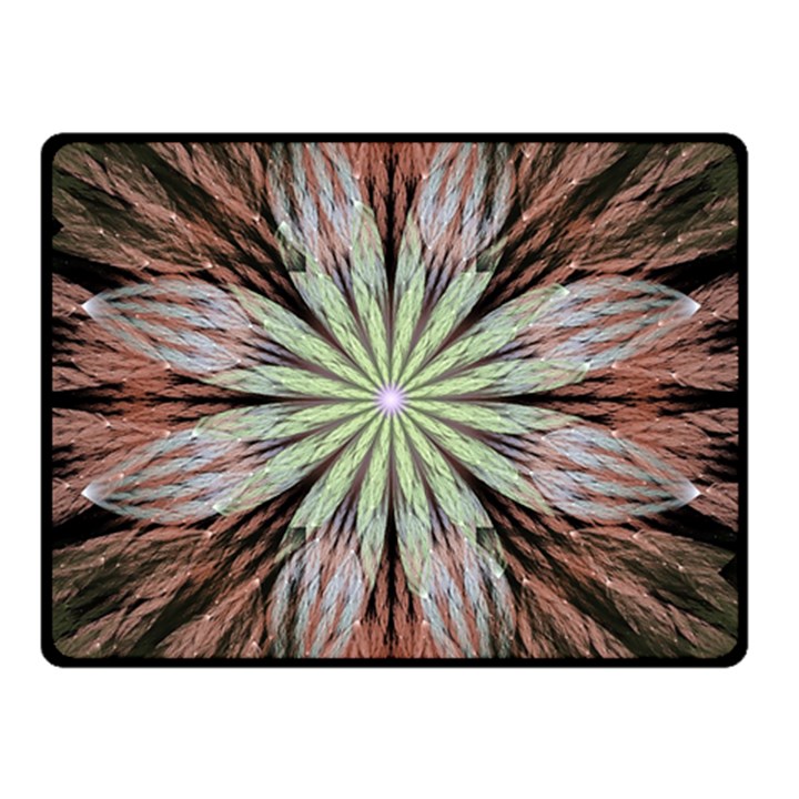 Fractal Floral Fantasy Flower Double Sided Fleece Blanket (Small) 