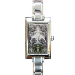 Fractal White Design Pattern Rectangle Italian Charm Watch