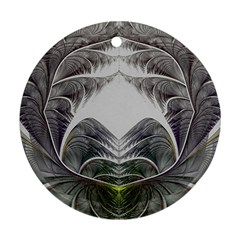 Fractal White Design Pattern Ornament (Round)