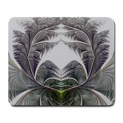 Fractal White Design Pattern Large Mousepads