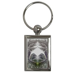 Fractal White Design Pattern Key Chains (Rectangle) 