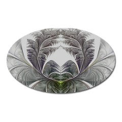 Fractal White Design Pattern Oval Magnet