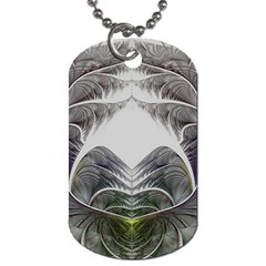 Fractal White Design Pattern Dog Tag (One Side)