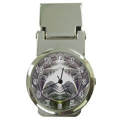 Fractal White Design Pattern Money Clip Watches