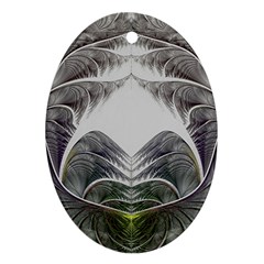 Fractal White Design Pattern Oval Ornament (Two Sides)