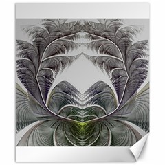 Fractal White Design Pattern Canvas 8  x 10 