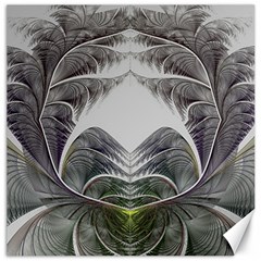 Fractal White Design Pattern Canvas 12  x 12  