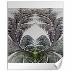 Fractal White Design Pattern Canvas 16  x 20  