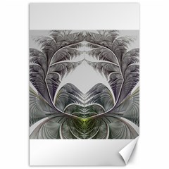 Fractal White Design Pattern Canvas 20  x 30  