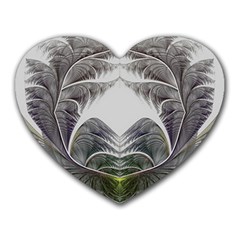 Fractal White Design Pattern Heart Mousepads