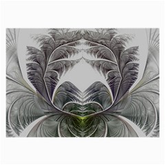 Fractal White Design Pattern Large Glasses Cloth