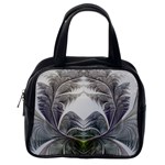 Fractal White Design Pattern Classic Handbags (One Side) Front