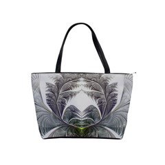 Fractal White Design Pattern Shoulder Handbags