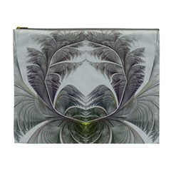 Fractal White Design Pattern Cosmetic Bag (XL)