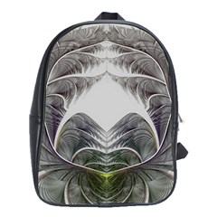 Fractal White Design Pattern School Bag (Large)