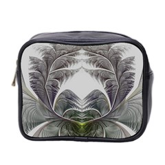 Fractal White Design Pattern Mini Toiletries Bag 2-Side