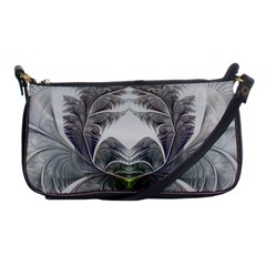 Fractal White Design Pattern Shoulder Clutch Bags