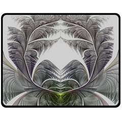 Fractal White Design Pattern Fleece Blanket (Medium) 