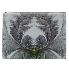 Fractal White Design Pattern Cosmetic Bag (XXL) 