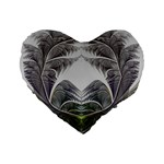 Fractal White Design Pattern Standard 16  Premium Heart Shape Cushions Front