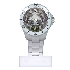 Fractal White Design Pattern Plastic Nurses Watch