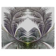 Fractal White Design Pattern Double Sided Flano Blanket (Medium) 