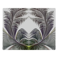 Fractal White Design Pattern Double Sided Flano Blanket (Large) 