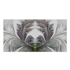 Fractal White Design Pattern Satin Shawl