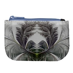 Fractal White Design Pattern Large Coin Purse