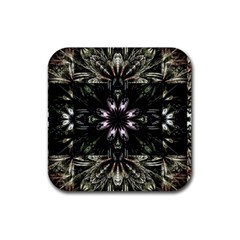 Fractal Design Pattern Texture Rubber Coaster (square)  by Celenk