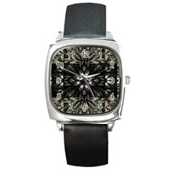 Fractal Design Pattern Texture Square Metal Watch by Celenk