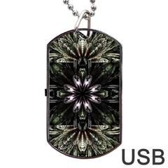 Fractal Design Pattern Texture Dog Tag Usb Flash (one Side) by Celenk