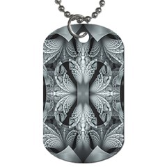 Fractal Blue Lace Texture Pattern Dog Tag (one Side) by Celenk