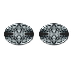 Fractal Blue Lace Texture Pattern Cufflinks (oval) by Celenk