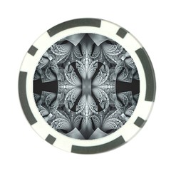 Fractal Blue Lace Texture Pattern Poker Chip Card Guard by Celenk