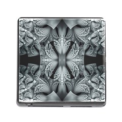 Fractal Blue Lace Texture Pattern Memory Card Reader (square) by Celenk