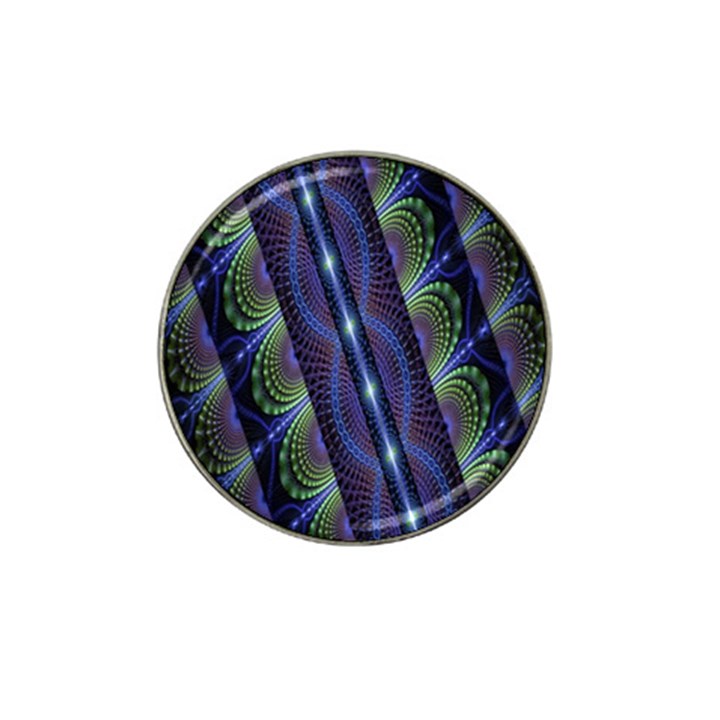 Fractal Blue Lines Colorful Hat Clip Ball Marker