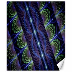 Fractal Blue Lines Colorful Canvas 8  X 10  by Celenk