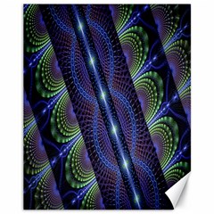 Fractal Blue Lines Colorful Canvas 11  X 14   by Celenk