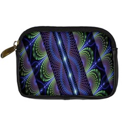 Fractal Blue Lines Colorful Digital Camera Cases by Celenk