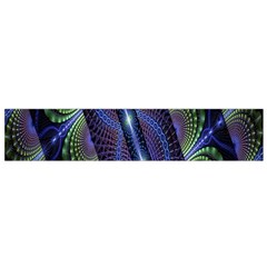 Fractal Blue Lines Colorful Small Flano Scarf by Celenk